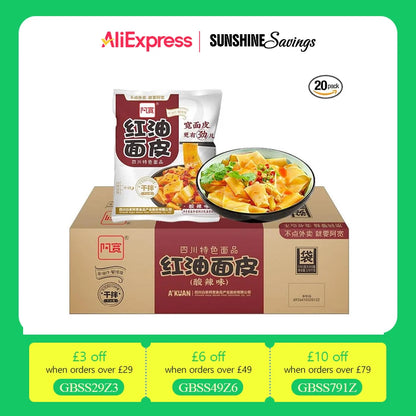 AK Baijia- Sichuan Broad Noodle- Hot & Sour , Spicy Hot , Sesame Paste Flavour - pack of 20