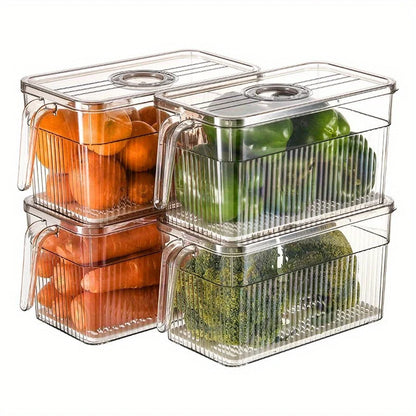 Kitchen Refrigerator Storage Box Food Grade Household Timed Refrigerator Storage Containers for Fruit Vegetable Food Drinks