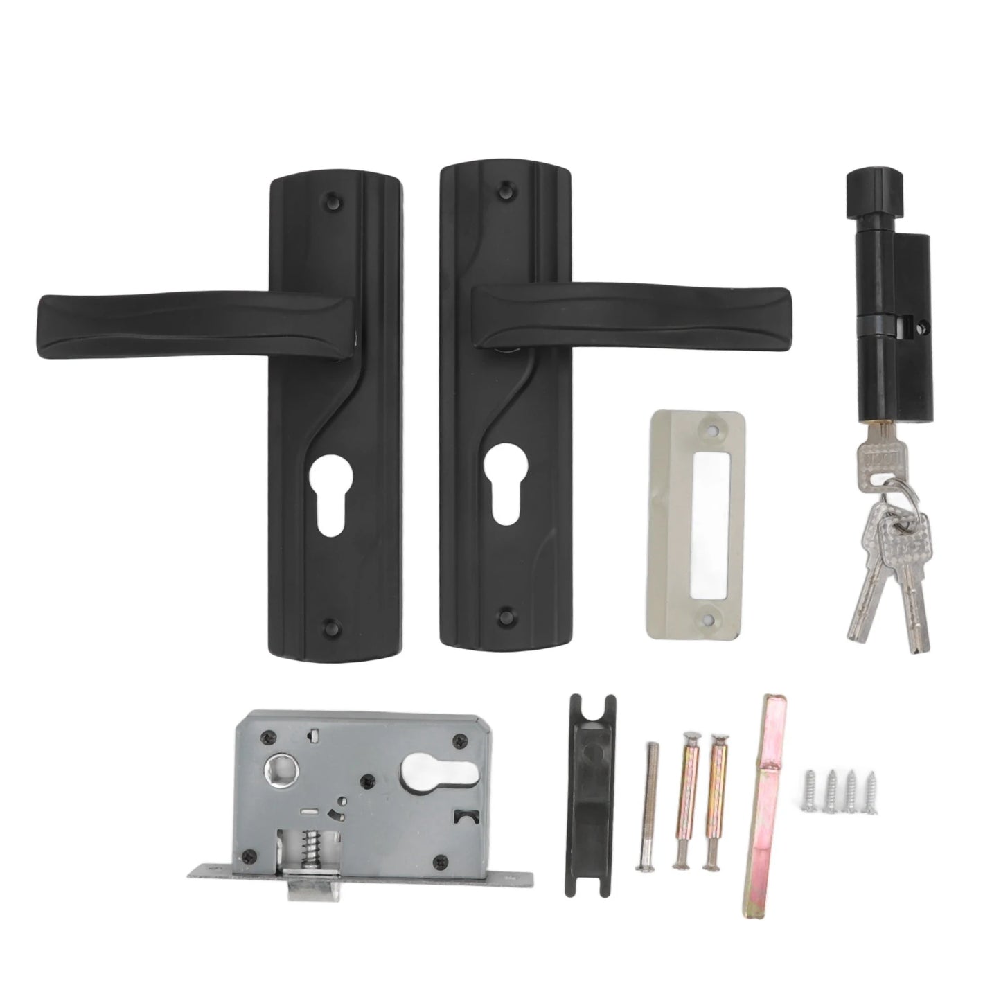 Door Handle Lock Manganese Steel Silent Bearing Universal Door Lever Lock Set with Keys for Home Bedroom