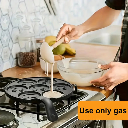 26.5cm Frying pan Cute Egg Pancake Pan Seven-Hole Smiley Frying Pan For Gas stove Induction Cooker Nonstick Pancake Pans