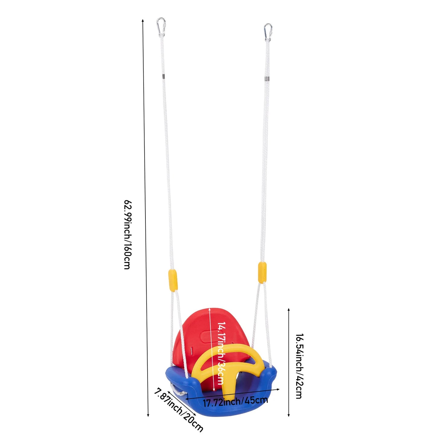 Voltsify Outdoor 3 in 1 Detachable Toddler Swing with Ropes