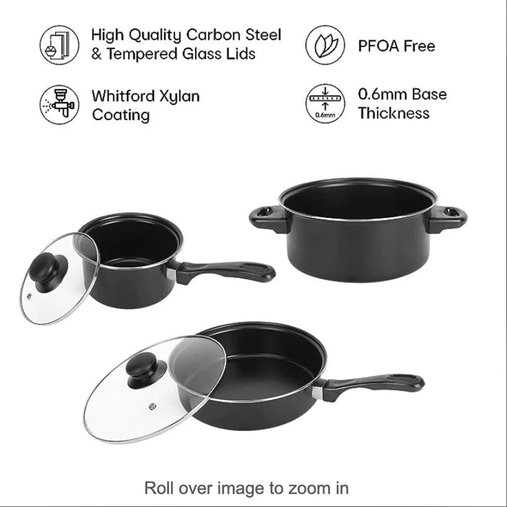 12-Piece High-Quality Non-Stick Cookware Set Deep Frying Pan with Lid Milk Pot Maifan Stone Frying Pan Cooking Pot Set