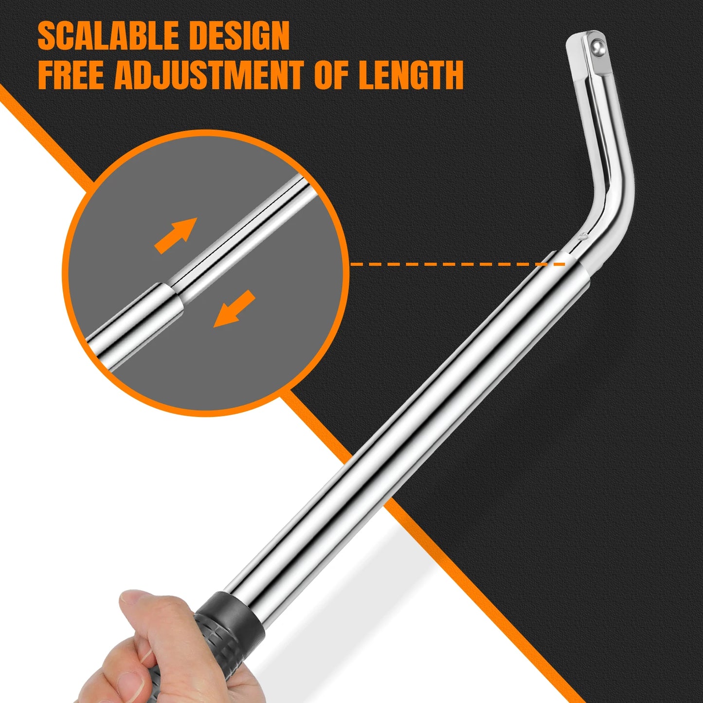 Travel Emergency Breakdown Wrench Set,Extendable Wheel Socket Tyre, Universal Car Lug Wrench Car Wheel Tire Change Tools