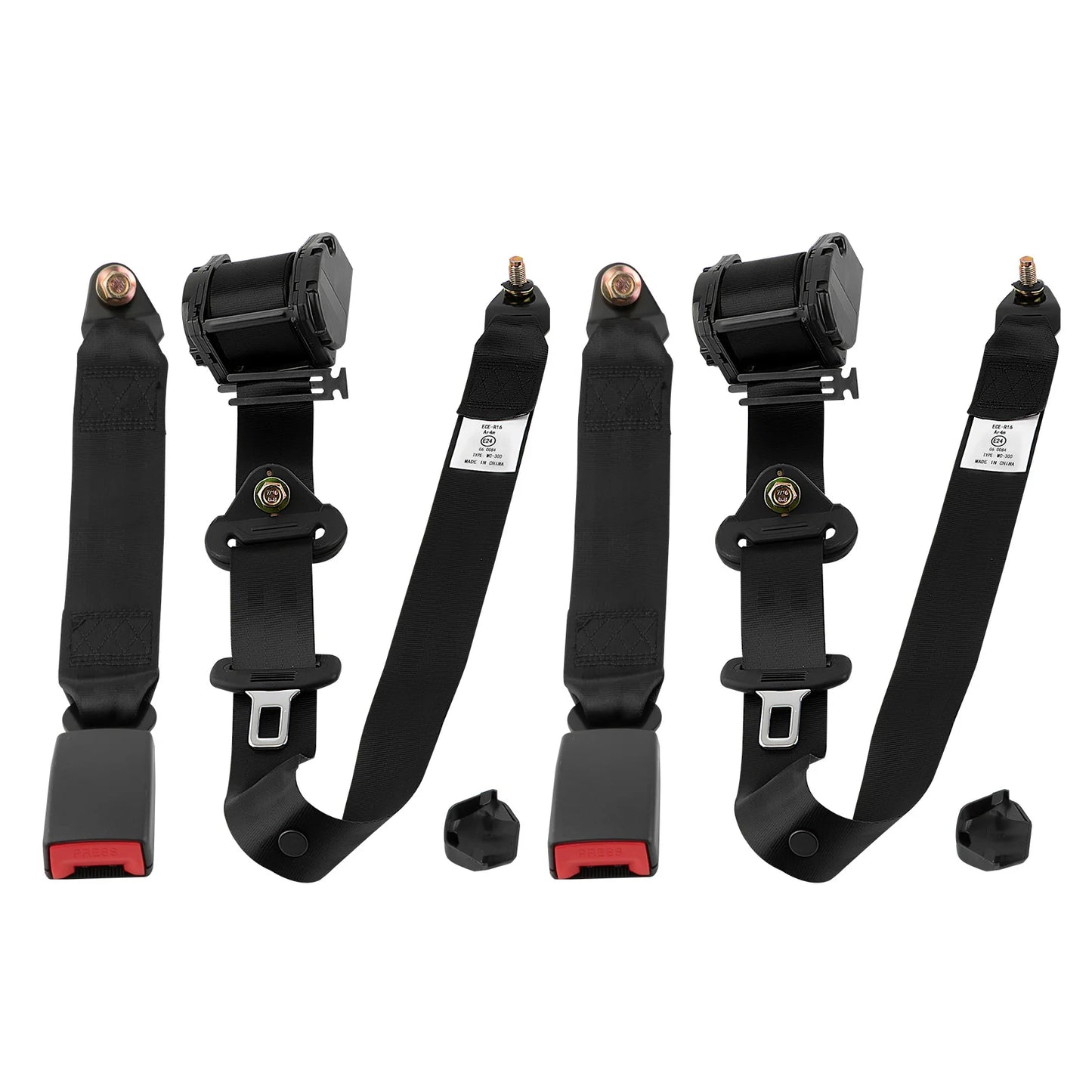 2PCS 3 Point Retractable Auto Car Shoulder Safety DiaSeat Belt Diagonal for Jeep