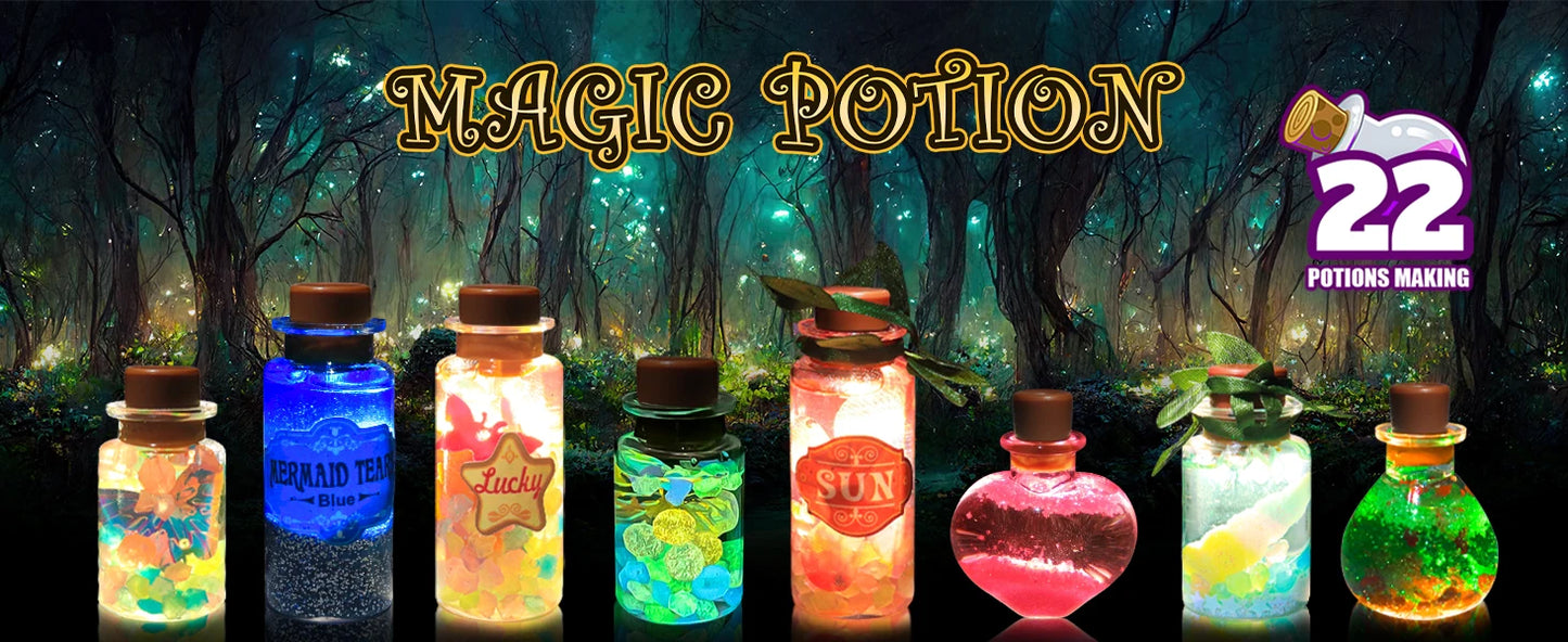 Fairy Magic Potions Kit Kids DIY Witch Glowing Spell Potion DIY Handmade Toys Science Experiments Kids Craft Kit Educational Toy