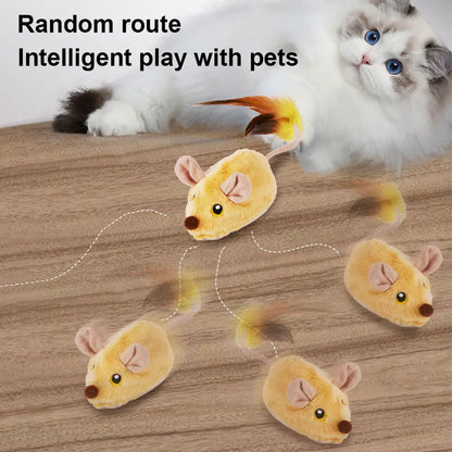 Interactive Cat Toy Mouse Rechargeable Moving Automatic Cat Toys Cat Mouse Toy Electric Mouse Cat Teaser Toys for Indoor Cats
