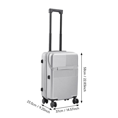 【Sheonly】20 Inch Front Opening Suitcase with TSA Lock and USB Charging Port