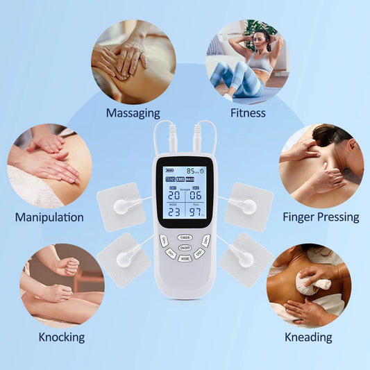 36-Mode Electric Muscle Stimulator TENS EMS 20 Intensity Levels 1-97Hz Dynamic Frequency A/B Dual Channels Massage Relaxation