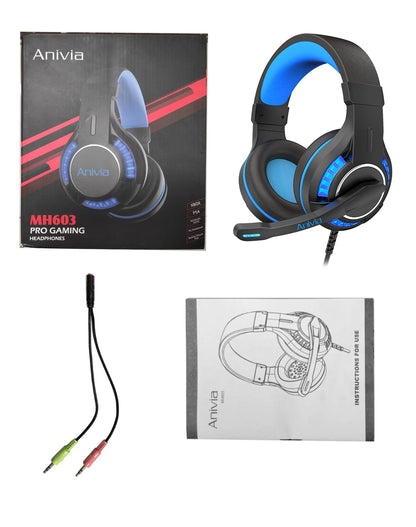 Pro Gaming Headset with Microphone, LED Lights, Bass Stereo Sound for PC PS5 PS4 Xbox, Computer Video Game Headphones Gifts for