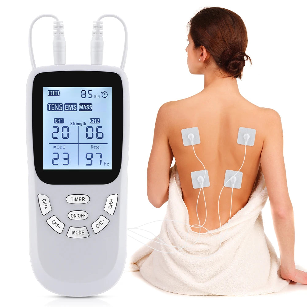 36-Mode Electric Muscle Stimulator TENS EMS 20 Intensity Levels 1-97Hz Dynamic Frequency A/B Dual Channels Massage Relaxation