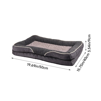 Voltsify Anti-Slip Orthopedic Pet Bed with Removable Zipper Cover, Elevated Pillow Support, High-Density Sponge & EPE Foam