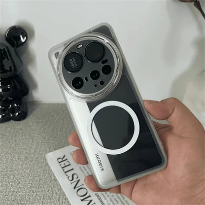 For Xiaomi 15 Ultra Case Magnetic Wireless Charging Camera Protection Lens Film Silicone MagSafe Transparent Shockproof Cover