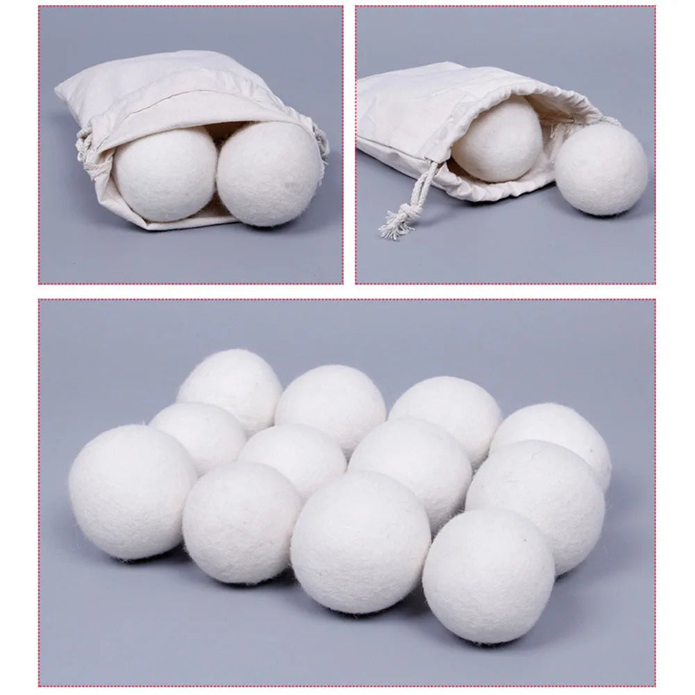 10-1PC Wool Dryer Balls Fabric Virgin Reusable Softener Laundry 3/4/5cm Dry Kit Ball Practical Home Washing Ball Wool Dryer Ball