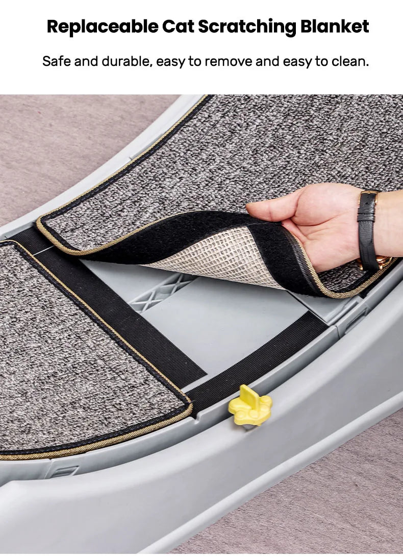 Cat Running Exercise Wheel Treadmill, Ultra-Quiet Safety Cat Training Toy with and Locking Mechanism,Removable Carpeted Runway