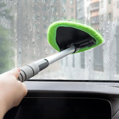 Windshield Cleaner with 2 Microfiber Pads Windshield Cleaning Tool Extendable Handle Windshield Washer Brush for Car & Home Use