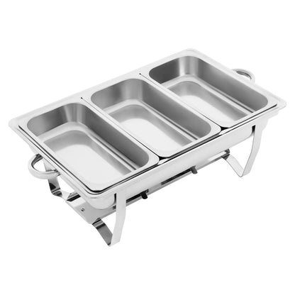 Stainless Steel Chafing Dish Buffet Set Rectangular Catering Chafer Warmer Buffet Dishes Warming for Restaurants, Buffets