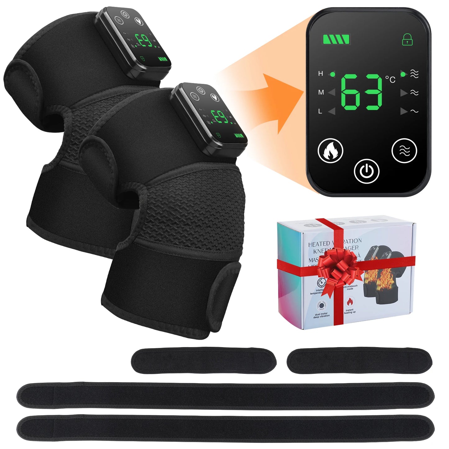 Eletric Heating Knee Massage Device Vibration Knee Pads for Shoulder Elbow Joint Warm Massage Thermal Knee Pad Blood Circulation