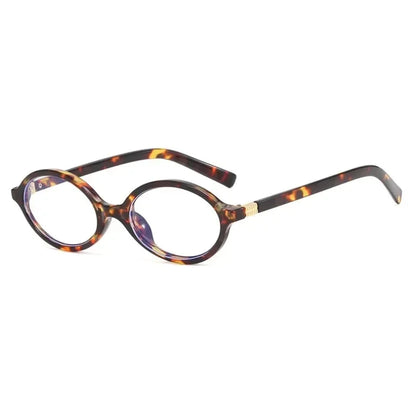 Sexy Small Oval Leopard Sunglasses Women Lovely Ins No Makeup Plain Glasses Frame Eyewear Cute Decorative Computer Glasses Men