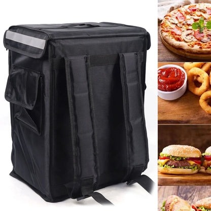 Food Delivery Backpack, Waterproof Ergonomic Foldable Delivery Bag for Cold Hot Food Keep 2-3 Hours, for Cakes, Food, Camping
