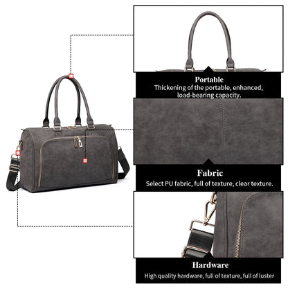 Men's Travel Duffel Bag - Large Capacity Waxed Canvas Luggage for Outdoor Trips, Portable Carry-On Handbag