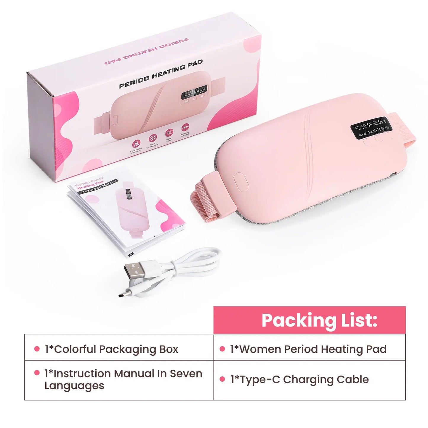 Wireless Heating Pad Menstrual Heating Massager Belt Abdominal Belt Period Relief Thermal Massager Belly Warm Palace Belt