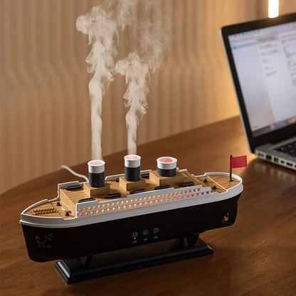 Titanic Ship Model Air Humidifier Home 250ml Remote Control Essential Oil Jellyfish Smoke Ring Spray Aroma Diffuser Humidifiers