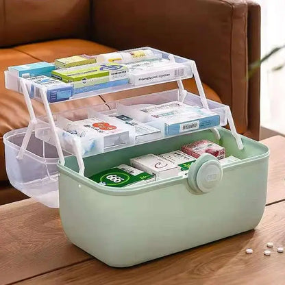 Large Capacity Family Medicine Organizer Box Portable First Aid Kit Medicine Storage Container Family Emergency Kit Box Storage