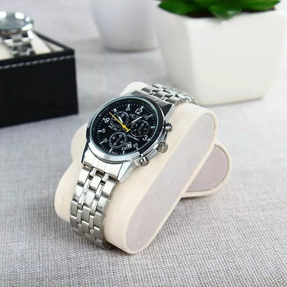 10 Grids Watch Box Luxury PU Leather Display Case Organizer Top Glass Jewelry Collection Storage Holder Box Black