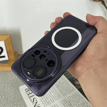 For Xiaomi 15 Ultra Case Magnetic Wireless Charging Camera Protection Lens Film Silicone MagSafe Transparent Shockproof Cover