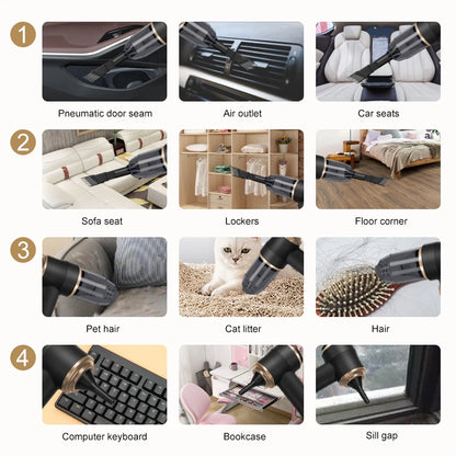 Wireless Car Vacuum Cleaner for Cleaning Bedroom Carpets Portable High Power Function Home Appliance Cleaning Machine