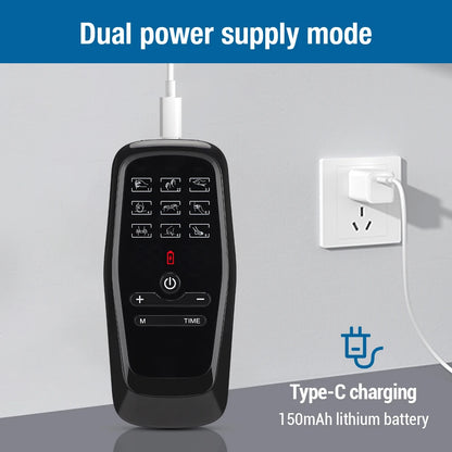 Electric Muscle Stimulator EMS & TENS Unit Pulse Massager for Back Neck Shoulder Knee Joints Full Body Relax 9 Modes 30 Gears