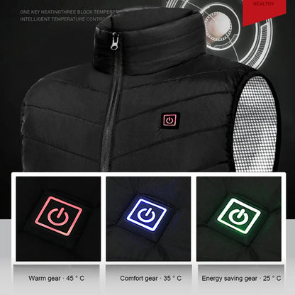 9 Areas Heated Vest Men Jacket Heated Winter Womens Electric Usb Heater mountain Jacket Man Thermal Vest Body Warmer Coat M-7XL