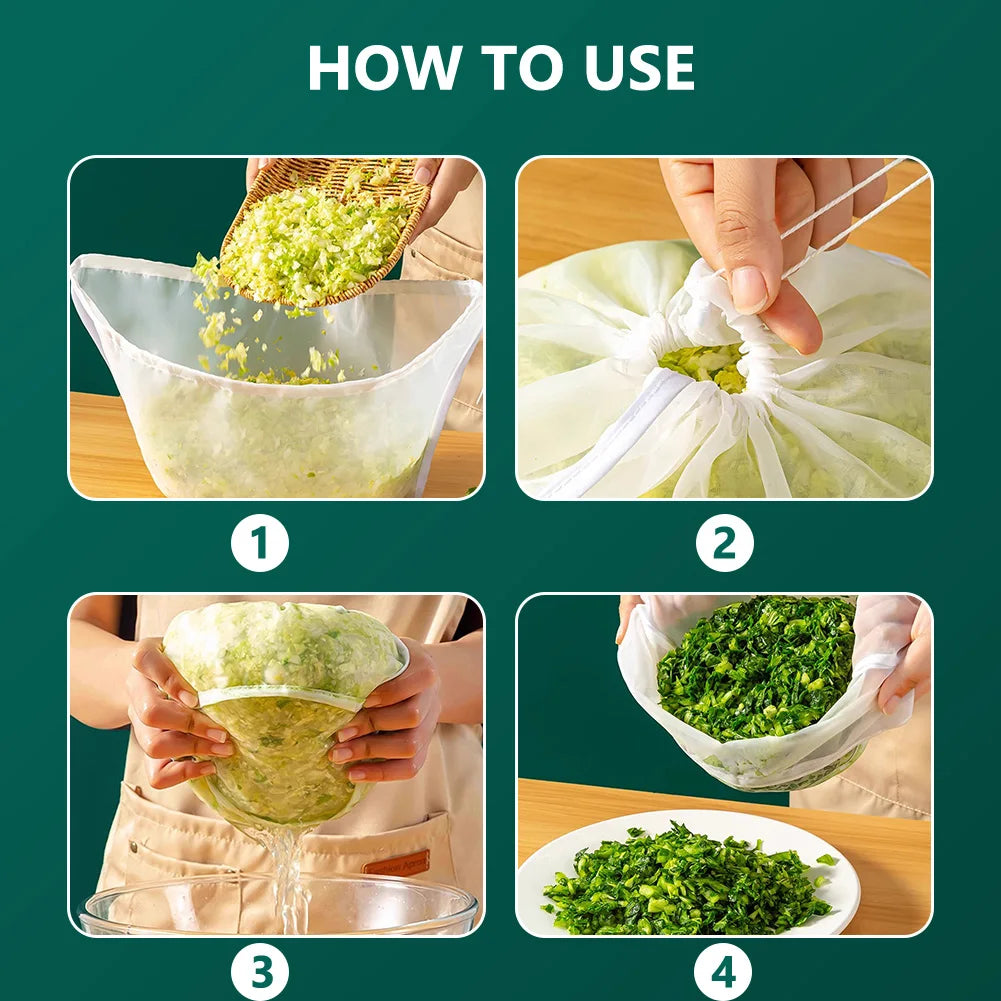 Soy Milk Bag Reusable Mesh Strainer Bag Multi-Function Brew Filter Bag Fine Mesh Food Strainer Bag for Cheese Making