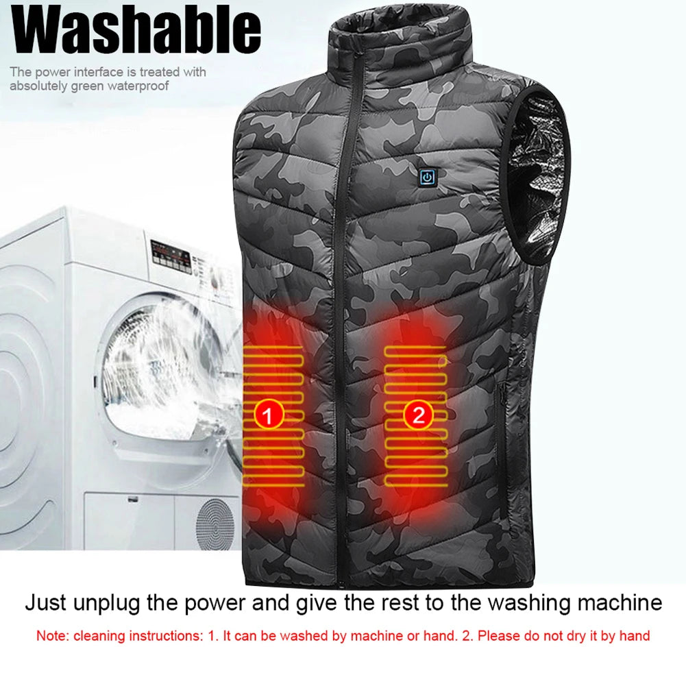 9 Areas Heated Vest Men Jacket Heated Winter Womens Electric Usb Heater mountain Jacket Man Thermal Vest Body Warmer Coat M-7XL