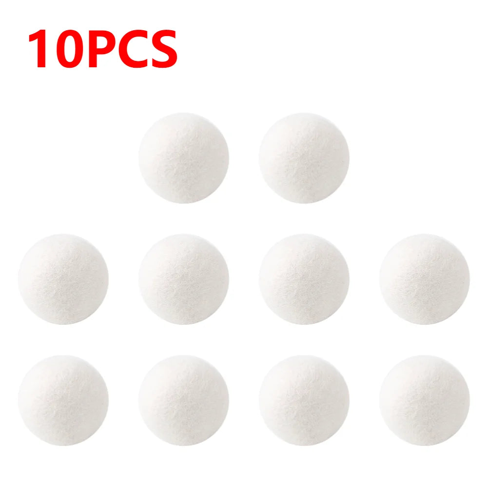 10-1PC Wool Dryer Balls Fabric Virgin Reusable Softener Laundry 3/4/5cm Dry Kit Ball Practical Home Washing Ball Wool Dryer Ball