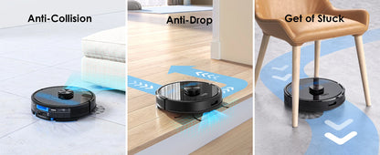 Lubluelu SL60 Max 3-in-1 Robot Vacuum Mop - 5000Pa Suction Pet Hair Long Hair Friendly LDS9.0 LiDAR 24 No-Go Zones APP Control