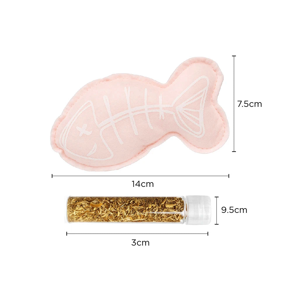 Refillable Catnip Fish Toy for Cats, Soft Felt Interactive Play, Encourages Pouncing and Stalking
