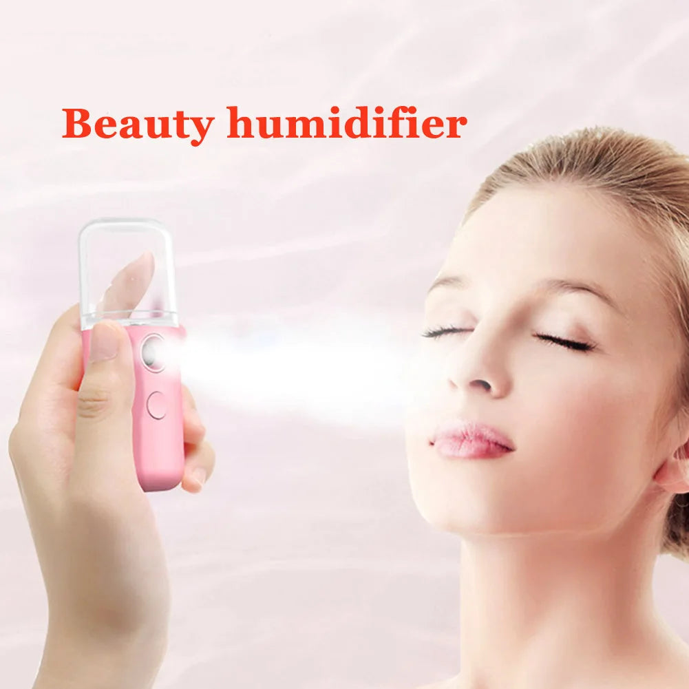 Mini Nano Mister 30ml Visual Water Tank Cool Mist Facial Steamer Mini Beauty Device Handy Hydrating Sprayer for Skin Care Makeup