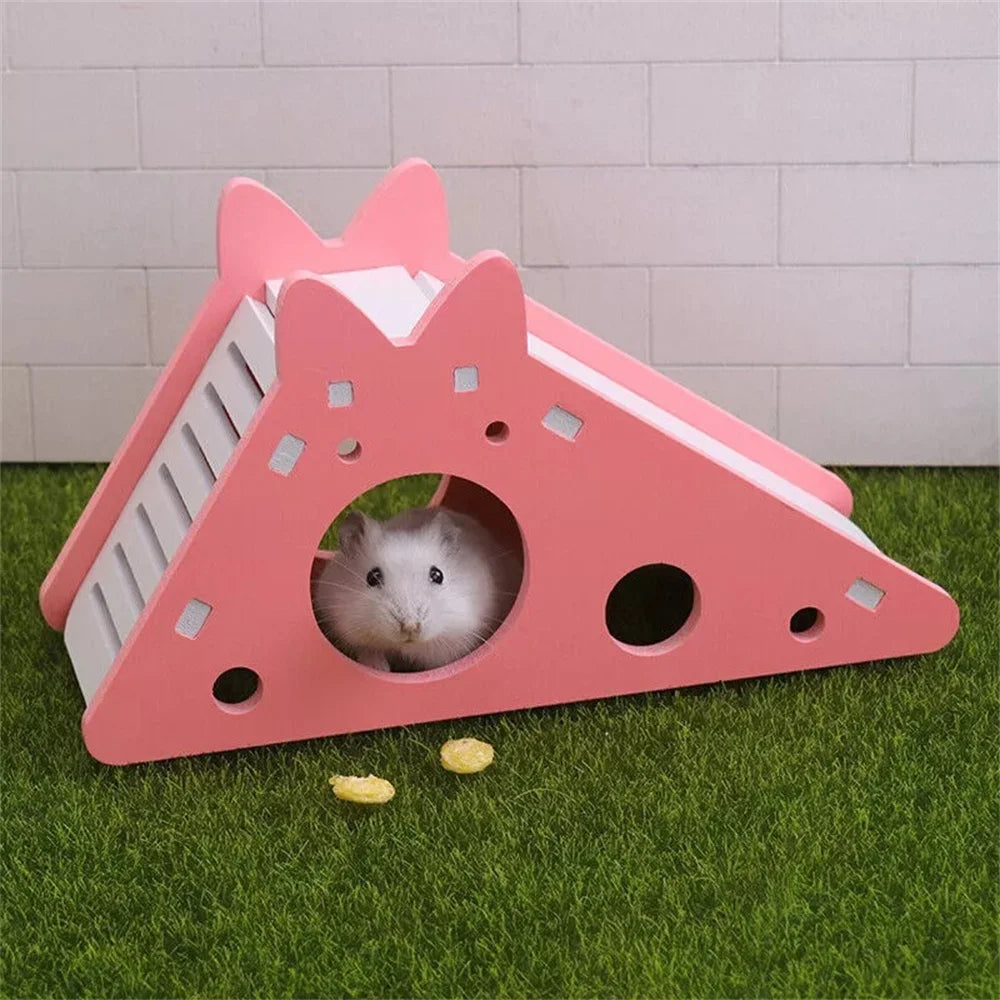 Pet Hamster Hideout House Cage Accessories Slide Ladder Mouse Pet Exercise Toys