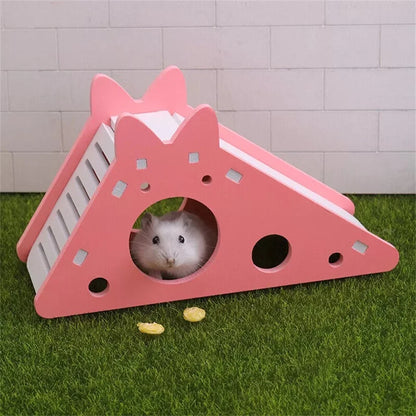 Pet Hamster Hideout House Cage Accessories Slide Ladder Mouse Pet Exercise Toys