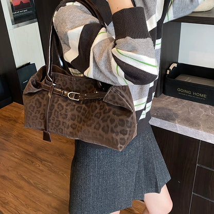 Leopard PU Leather Shoulder Bags for Women 2026 Luxury Designer Brand Trend Tote Bag Females Short Handle Handbags and Purses