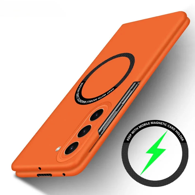 Ultra Thin Skin Feel Case for Samsung Galaxy Z Fold 3 4 5 6 7 Fold5 for Magsafe Magnetic Wireless Charging Fold6 Fold4 Cover