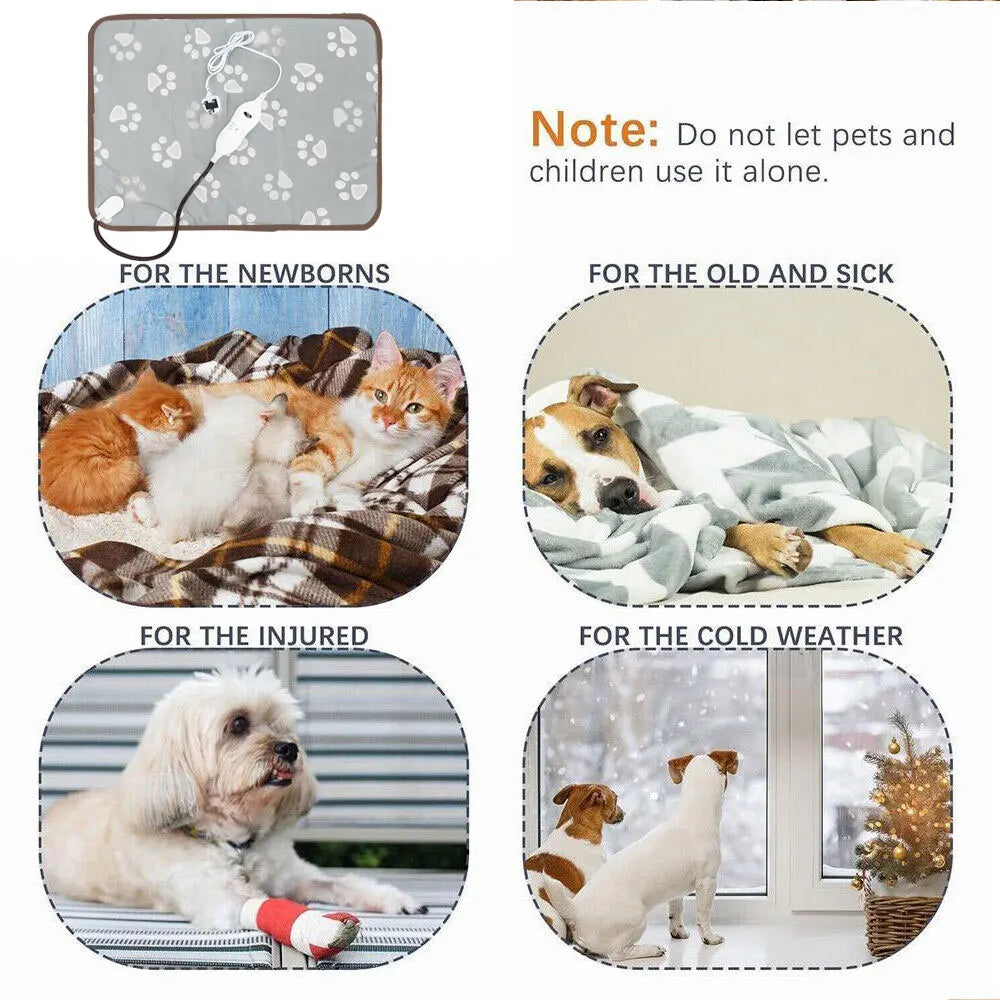 3Size Power-Off Protection Pet Electric Blanket Winter Warming Pad Cat Dog Heated Nest Waterproof Warmer Bite-Resistant Mat Bed