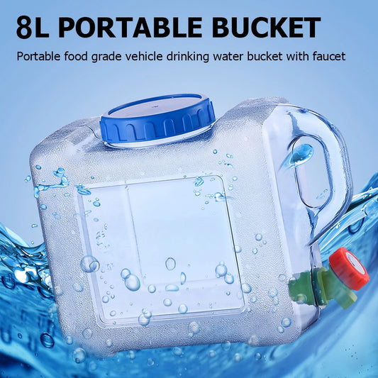 8 L Portable Water Container with Faucet Beverage Water Container Large Capacity Water Bottle For Outdoor Camping Travel