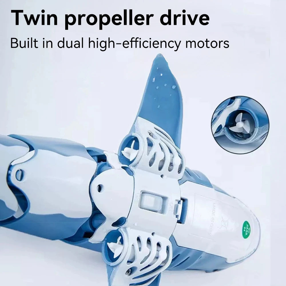 Electric Simulation  Shark Toy 2.4G Remote Control Smart Rechargeable Rc Shark whale Toy Can Go Underwater For Boys Girls Gift