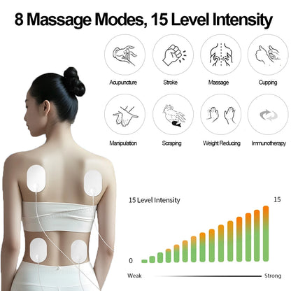 EMS Pulse 8 Modes Electric Muscle Stimulator for Waist Neck Body EMS Meridian Physiotherapy Pulse Muscle Relaxation Massager