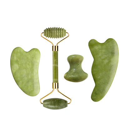 Natural Jade Roller Gua Sha Massage Set Guasha Board Comb Gouache Scraper Body Acupuncture Spa Facial Anti Aging Lifting Tools
