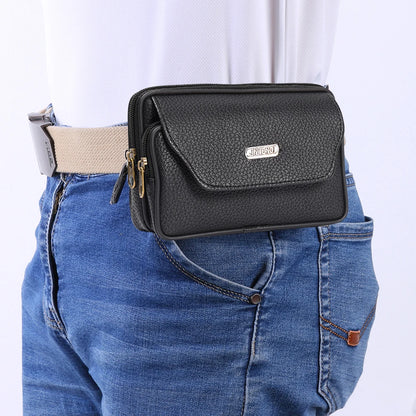 Men Cell Phone Waist Case Bag Pouch Leisure Small Leather Mobile Phone Belt Clip Bag Belt Pouch Leather Cell Phone Holster