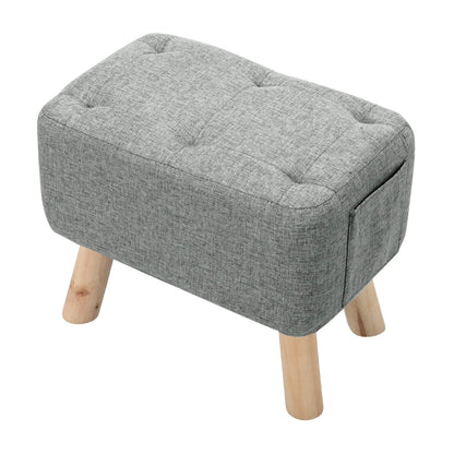 【Breeins】Linen Upholstered Ottoman Footstool with Pocket Chair Sofa Home Decoration