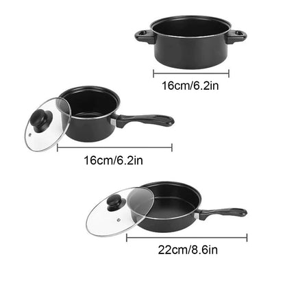12-Piece High-Quality Non-Stick Cookware Set Deep Frying Pan with Lid Milk Pot Maifan Stone Frying Pan Cooking Pot Set